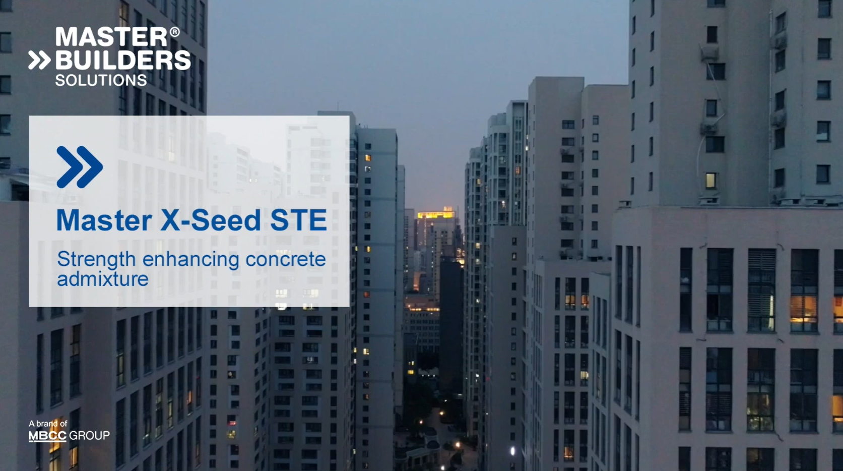 Master X-Seed STE is a strength-enhancing concrete admixture for an optimized sustainable concrete mixture. Click on the video to learn more 